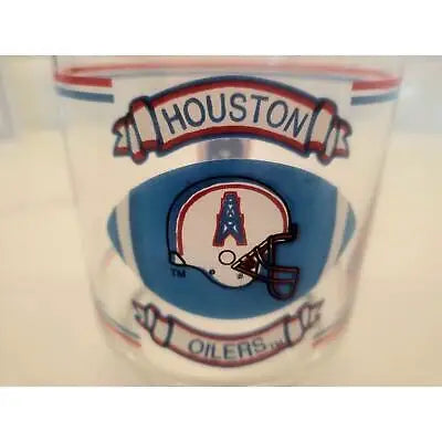 Vintage Houston Oilers 4-inch NFL glass featuring Houston Oilers logo and design