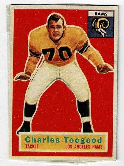 Vintage Charles Toogood trading card from super rare 1956 Topps Football Cello Pack