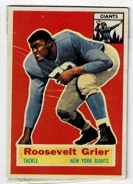 Super rare Rosey Grier trading card from 1956 Topps Football Cello One Card TEST Pack