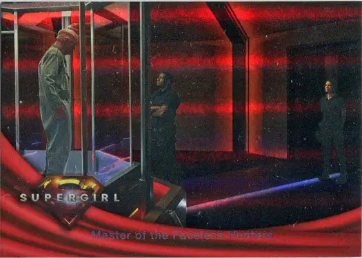 Supergirl Season 1 Rainbow Foil Board featuring characters in a red-lit scene
