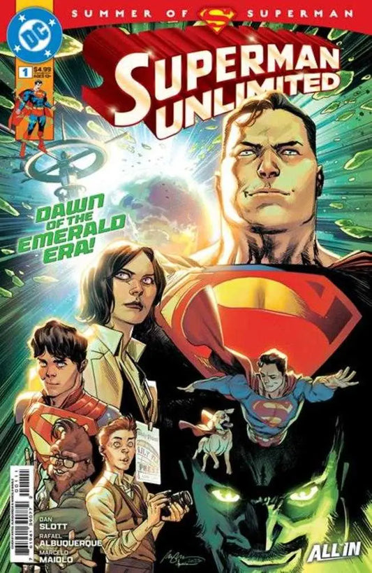 Superman Unlimited #1 cover featuring Rafael Albuquerque art and Dan Slott’s story