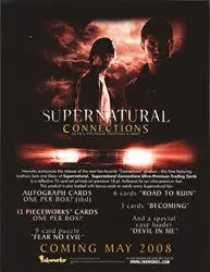 Promotional poster for Supernatural Connections Trading Card Sell Sheet with silhouettes