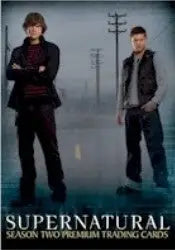 Promotional poster for Supernatural featuring two men on a foggy road, internet exclusive promo