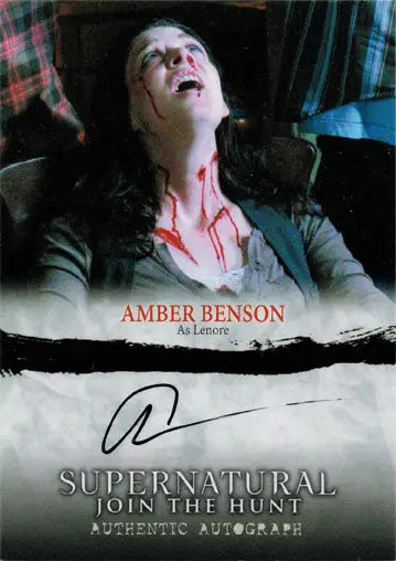 Autographed trading card of Amber Benson as Lenore from Supernatural seasons one to three