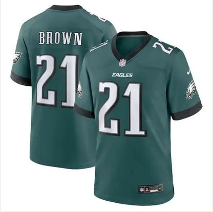 Green Sydney Brown Philadelphia Eagles Nike Game Jersey with Brown on the back