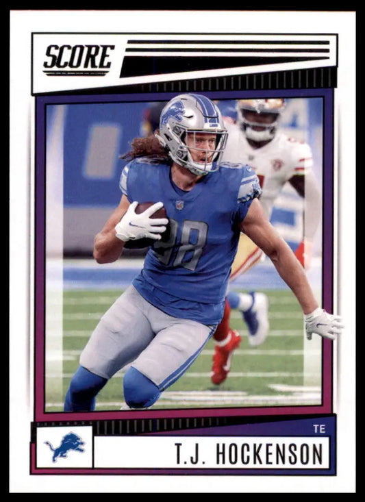 T.J. Hockenson 2022 Score football card featuring Detroit Lions player