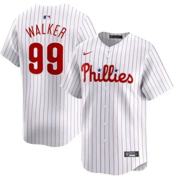 White pinstripe baseball jersey from Taijuan Walker Phillies Nike Home Limited Player Jersey