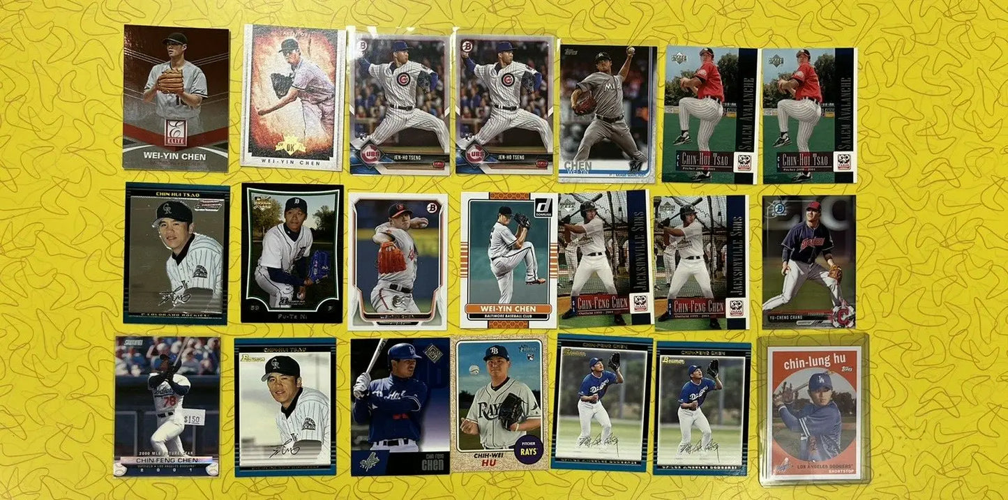 Collection of Taiwan Baseball Cards featuring Chen Feng Wei and Feng Wei Yin