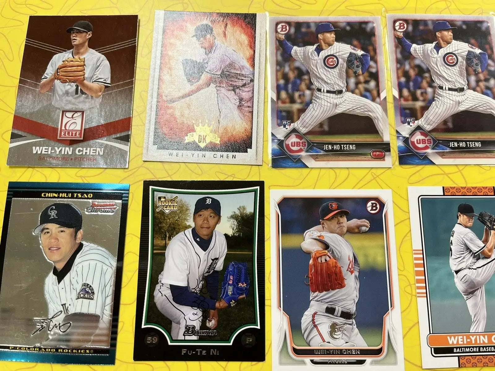 Collection of Taiwan Baseball Cards featuring Chen Feng Wei and Wei Yin Chen