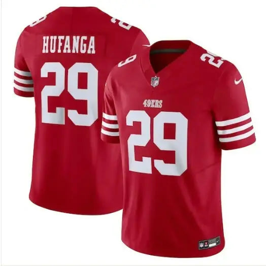 Red San Francisco 49ers Nike Vapor F.U.S.E. Limited Jersey with Hufanga 29 design