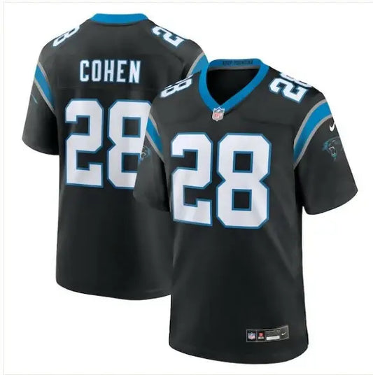 Black Tarik Cohen Carolina Panthers Nike game jersey with number 28 and name COHEN on back