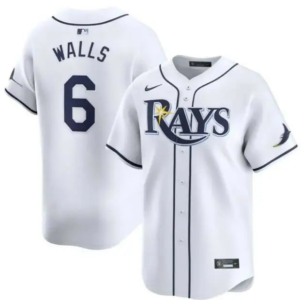 White Tampa Bay Rays baseball jersey worn by Taylor Walls Nike Home Limited Player