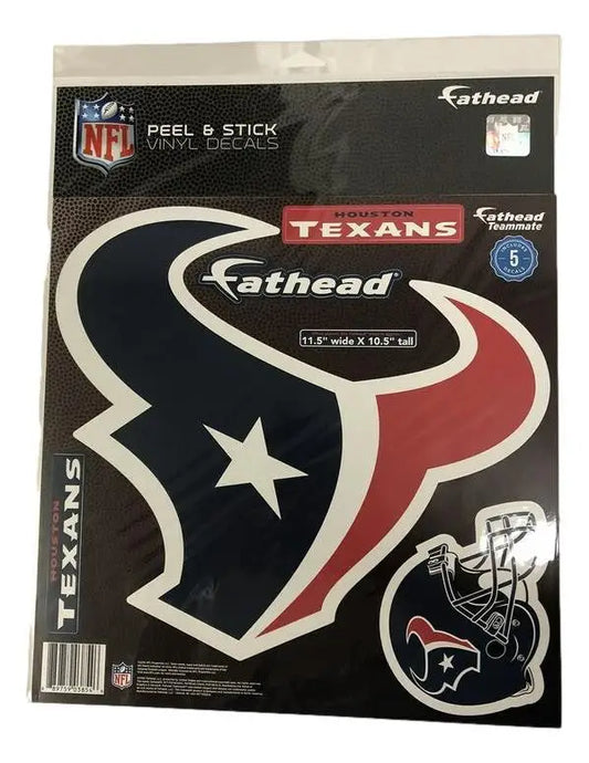 Houston Texans logo decal set for dry wall, perfect for trading cards or sports decor