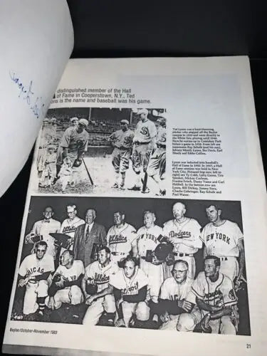 Baseball Hall of Fame page featuring Ted Lyons Auto in Baseball Bears magazine article