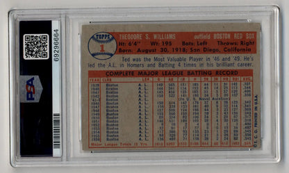 Ted Williams 1957 Topps #1 PSA 4 Very Good-Excellent 6664 - Singles