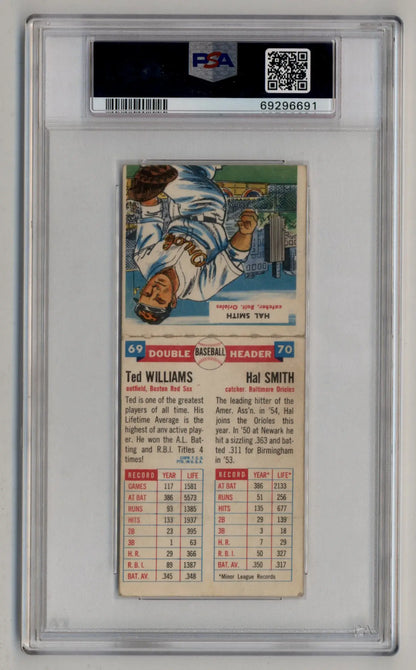 PSA-graded 1969 Ted Williams Hal Smith Doublehead Topps Doublehead card