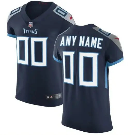 Customizable dark blue Tennessee Titans NFL Nike Vapor Untouchable Elite Jersey with light blue and grey accents