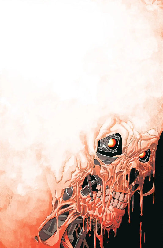 Melting Terminator head collectible with Shalvey Metal cover for TERMINATOR #6 CVR G SHALVEY METAL PREMIUM