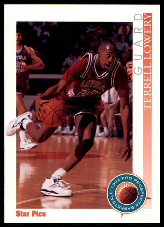 Terrell Lowery Star Pics basketball card from 1992 Loyola Marymount University Lions edition