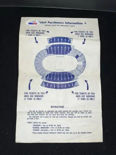 Vintage ticket purchasing guide for Tex Schramm and Dallas Cowboys Cotton Bowl game