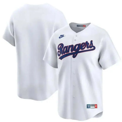 White Texas Rangers baseball jersey from the Nike Throwback Cooperstown Collection