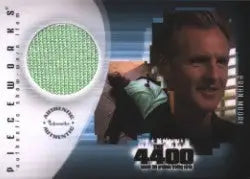 Trading card featuring a fabric swatch and character from Alias in The 4400 costume card