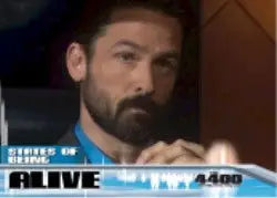 Bearded man with serious expression featured on The 4400 foil box topper set