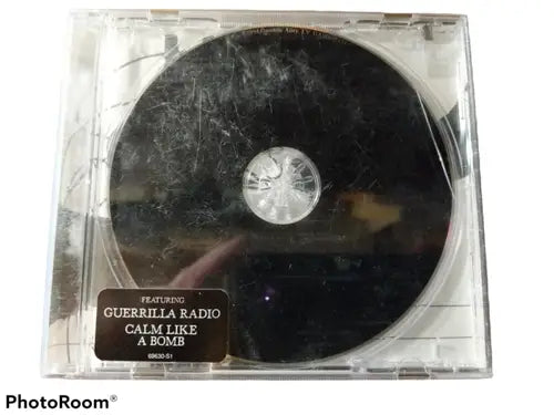 Black CD in clear jewel case with hype sticker for Los Angeles [PA] Rage Against the Machine album