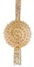 Golden ornate circular pendant with tassel fringe from The Cracker Box Christmas Ornament box Christmas