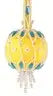 Intricate yellow and green hanging lantern from The Cracker Box Christmas Ornament Kit