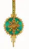 Ornate green and gold bejeweled pendant with cross design from The Cracker Box Christmas Ornament box christmas