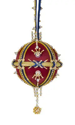Cracker Box Christmas ornament kit featuring red gold spherical ornament for White Christmas