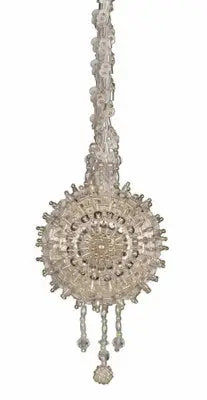 Clear beaded decorative ornament with dangling accents from Cracker Box Christmas Ornament Kit