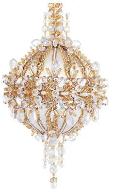 Ornate gold and crystal Christmas ornament from The Cracker Box Inc Golden Oldie collection