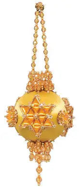 Golden Oldie Christmas Ornament by Cracker Box with intricate beading and star design