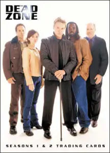 Group of five posing for promotional photo of Dead Zone trading cards Seasons 1 & 2