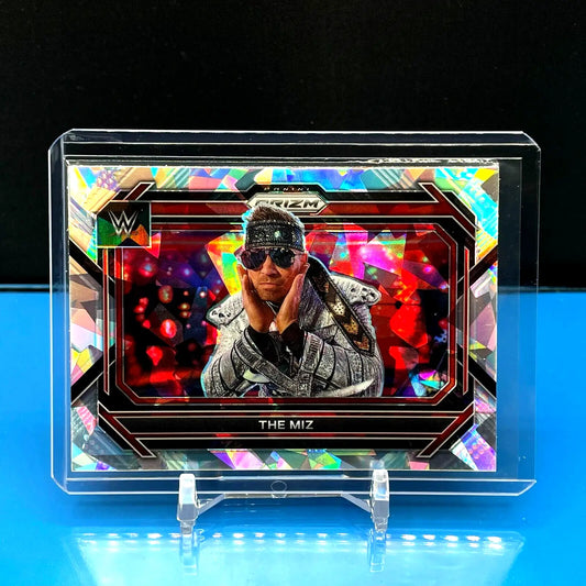 WWE Panini Prizm trading card featuring The Miz in protective case, Panini Prizm WWE collectible