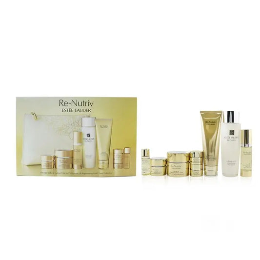 Estee Lauder Re-Nutriv Ultimate Lift skincare gift set with creme, serum, eye creme, and lotion