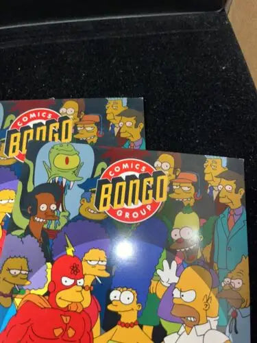 Two Bongo Comics Group books featured in The Simpsons Bongo Comics postcard promo