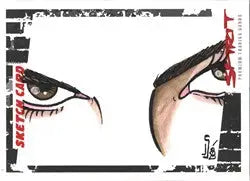 Intense eyes with dramatic eyeliner on Jamie Snell SK14 Sketch Card trading card