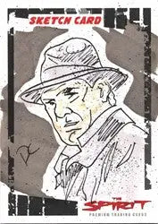 Sketch card of a serious person in a wide-brimmed hat by Daniel Cooney