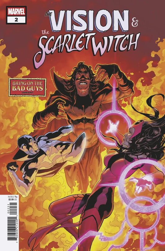 Comic book cover of Vision and the Scarlet Witch illustrated by Geoff Shaw