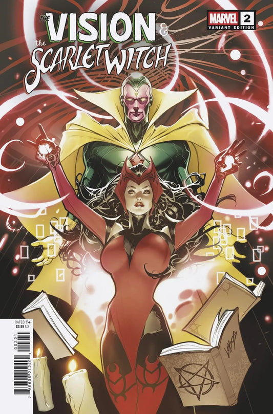 Comic book cover of The Vision & The Scarlet Witch #2 Pablo Villalobos Variant highlighting Scarlet Witch artwork