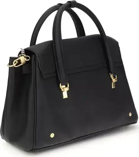 Thom Browne Mrs. Thom handbag with black leather, brass rivets, gold hardware