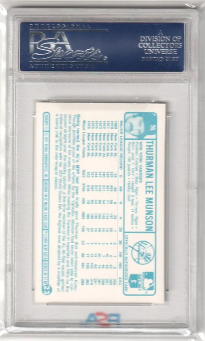 Graded Thurman Munson baseball card from Columbia Hobby, ESPN 2K Sports collectible