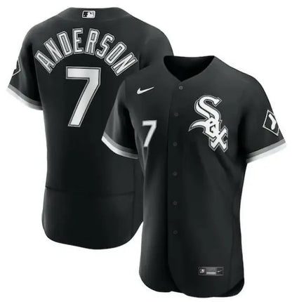 Black Chicago White Sox Tim Anderson Nike Alternate Authentic Player Jersey displayed