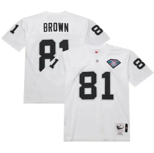 White Tim Brown Las Vegas Raiders 1994 throwback jersey with number 81