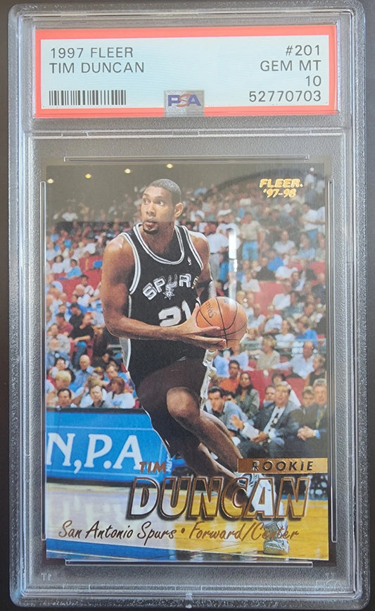 Tim Duncan 1997 Fleer #201 PSA 10 Gem Mint - Singles