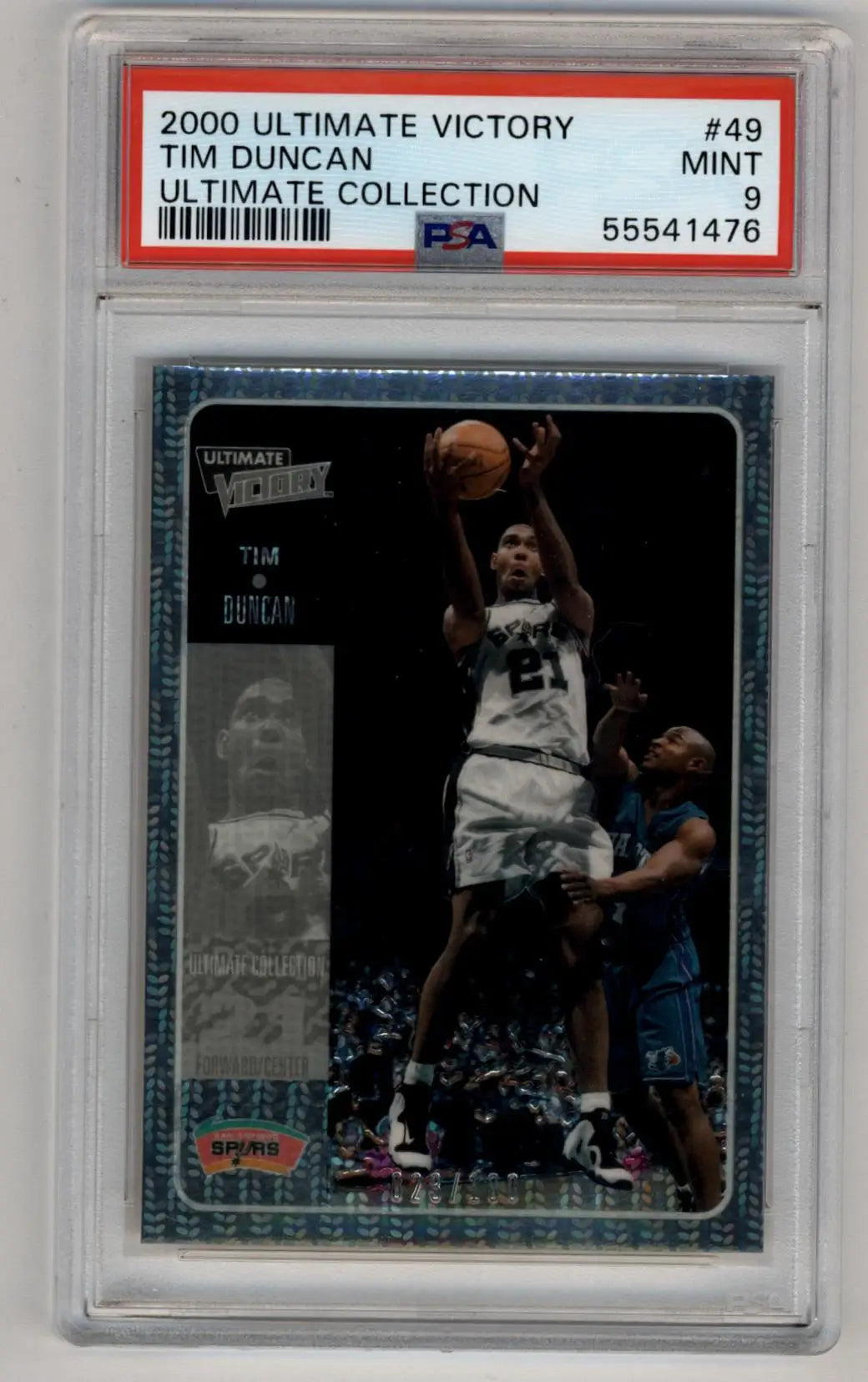 PSA 9 Tim Duncan 2000 Ultimate Collection basketball card from Ultimate Collection series