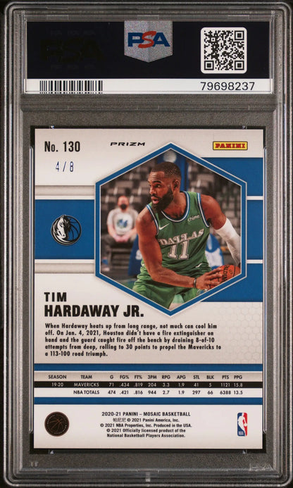 PSA-graded Tim Hardaway Jr. Panini Mosaic Black Gold Choice basketball card 2020